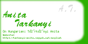 anita tarkanyi business card